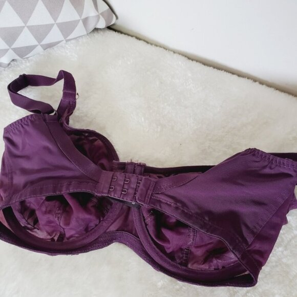 Panache Paris Purple Embroidered Lace Full Coverage Unlined Bra 32G - Picture 3 of 5